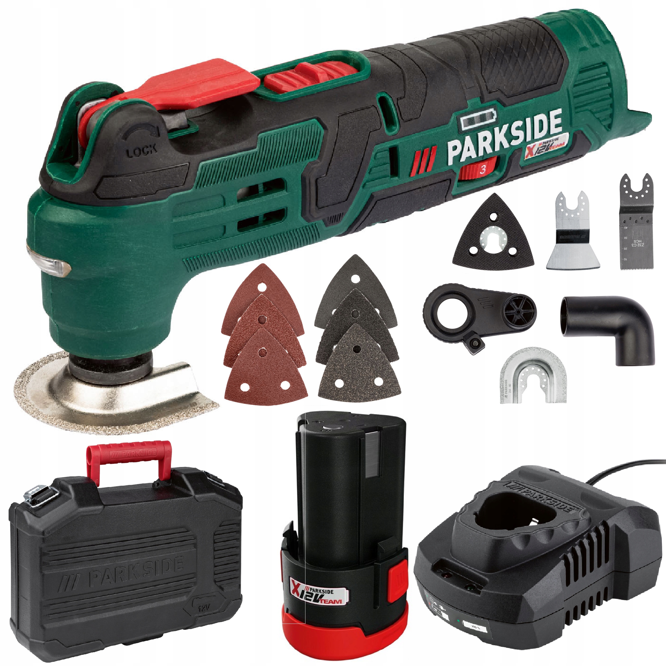 

Narzędzie wielofunkcyjne Parkside 12V + aku 2,5Ah