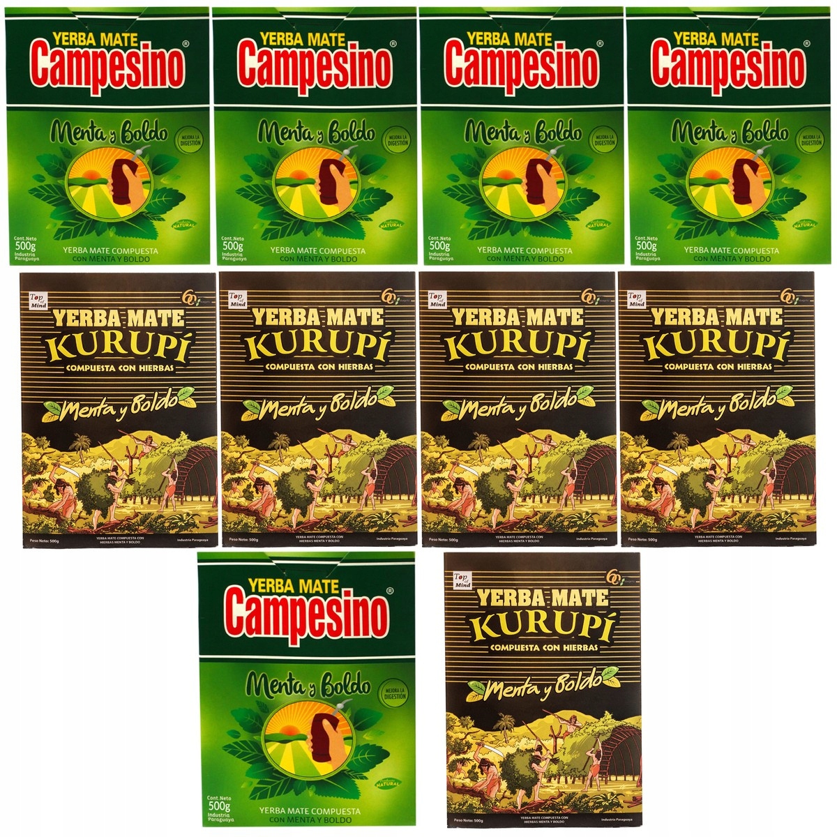 Levně Yerba Mate Menta Boldo 10x500g Kurupi Campesino 5kg Paraguay