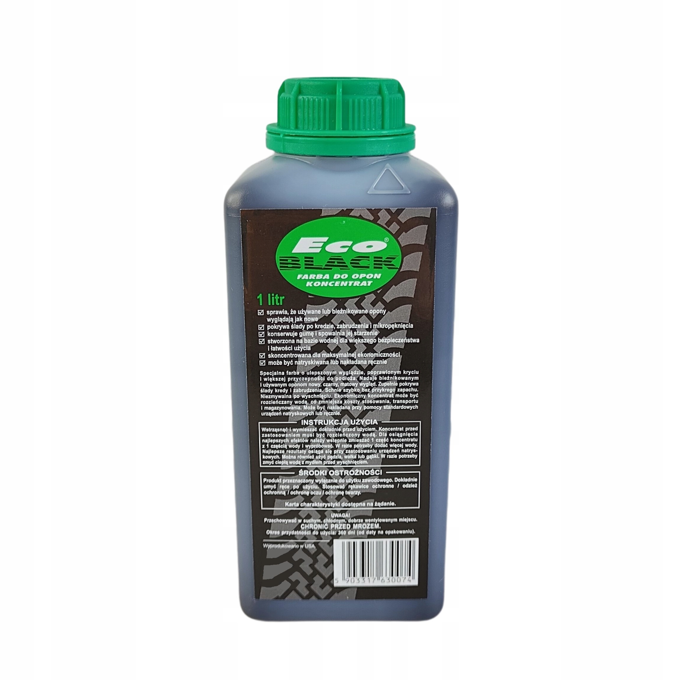 Farba do opon Eco Black 1L ,wydajna, Made in Usa amerykańska technologia