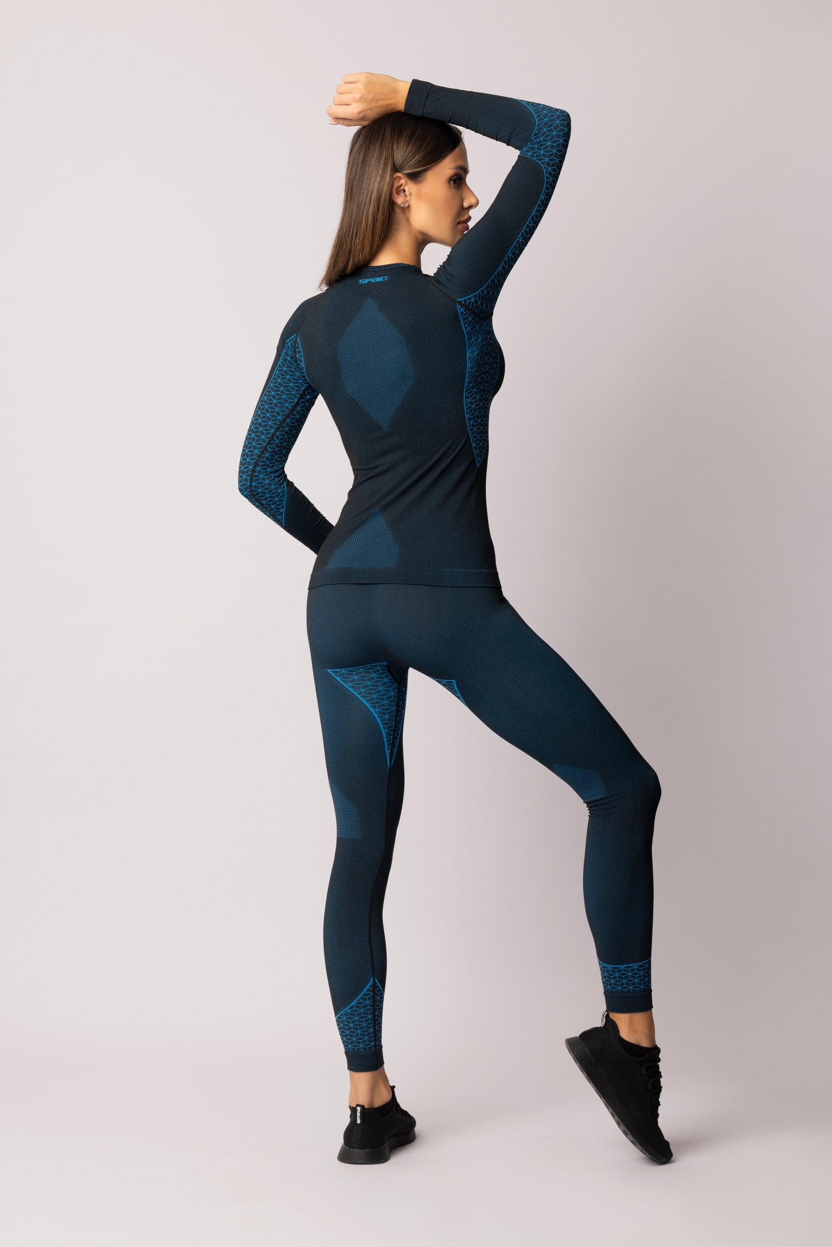 SPAIO Koszulka MOTOCYKLOWA długi rękaw BREEZE czarno niebieska r. XL Model Breeze