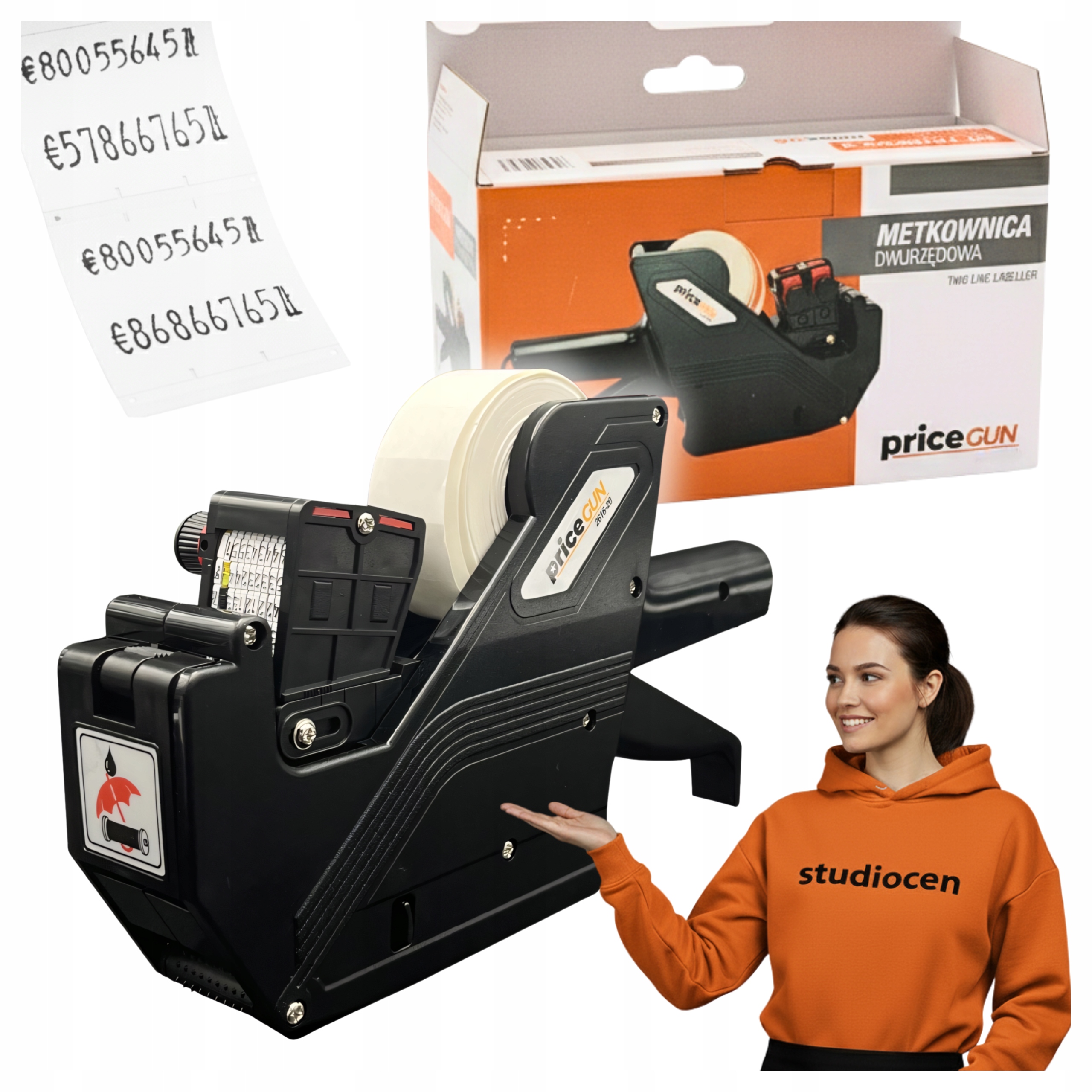 Dvouřadý etiketovací stroj 26x16 za ceny Bonus Váleček Polské znaky Pln Euro Datum