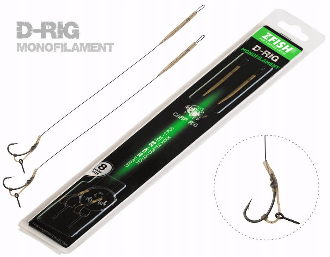 Przypon karpiowy Zfish Mono D-Rig 2szt roz. 4