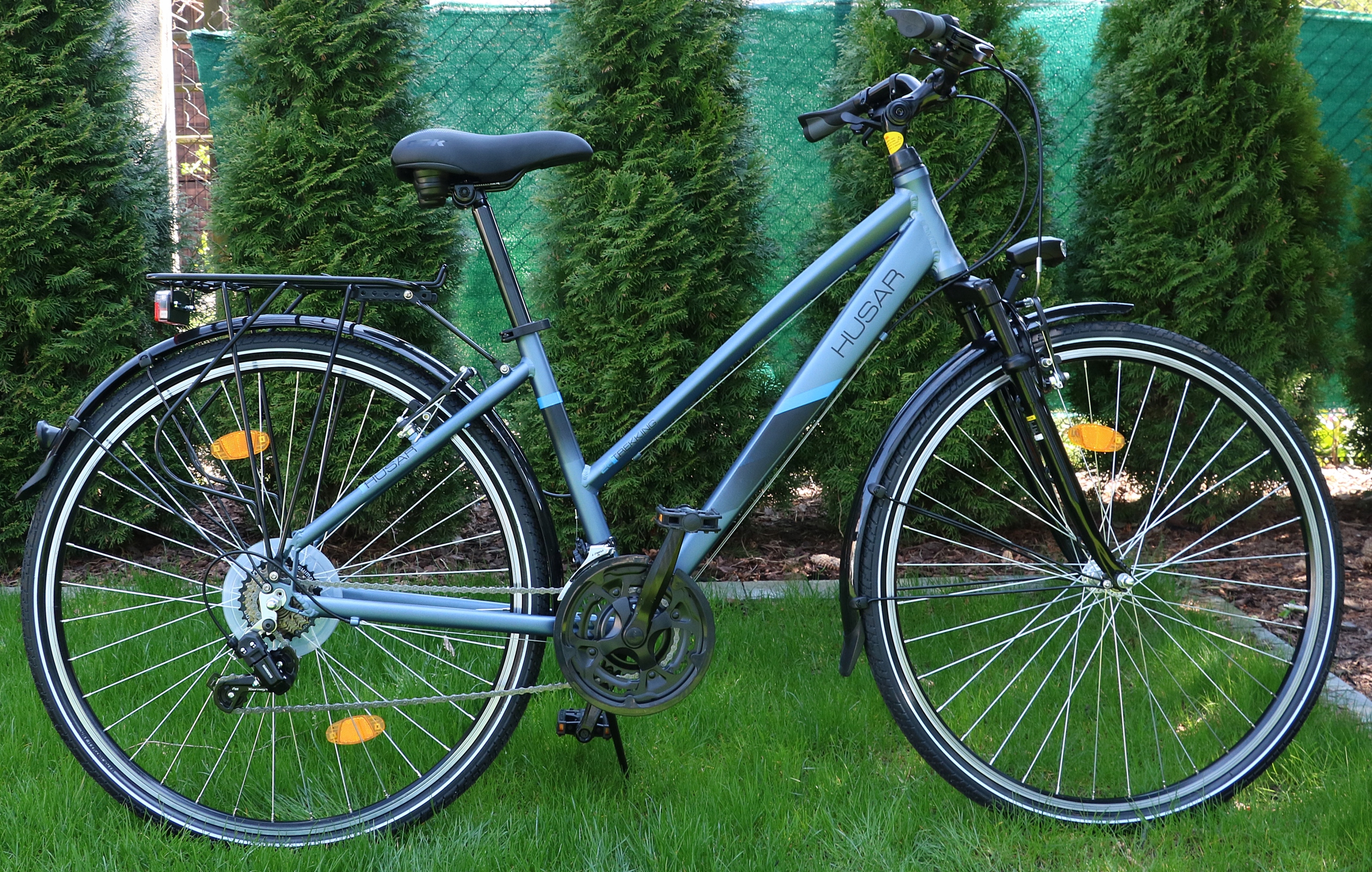 ROWER TREKKINGOWY ALUMINIOWY 28" DAMSKI MĘSKI AMORTYZATOR OSPRZĘT SHIMANO! Model Husar