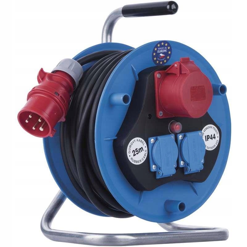 Bubon 3 zásuvky, 25m, 1,5mm, guma