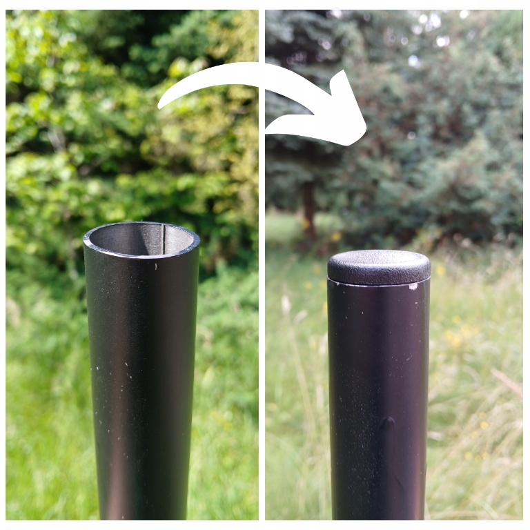 Zaślepka na profil zatyczka rur Fi 22 20SZT SZARA Średnica/szerokość 22 mm