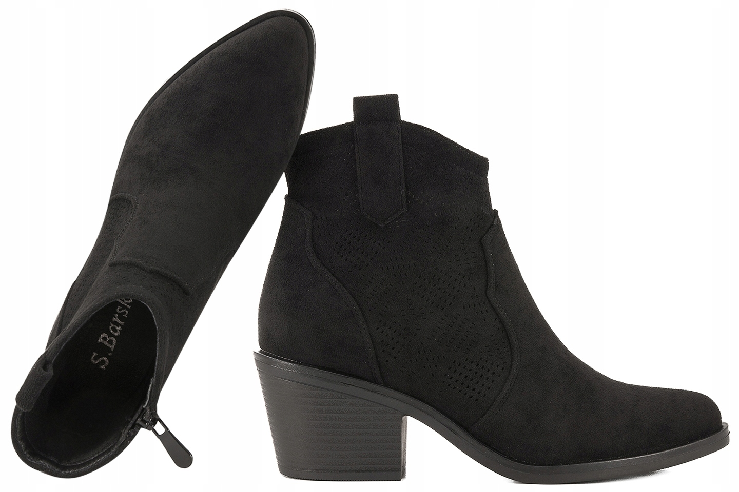 S.barski HY52-537 Dámské Dámské Kotníkové Boty Kovbojské Boty , černé 40