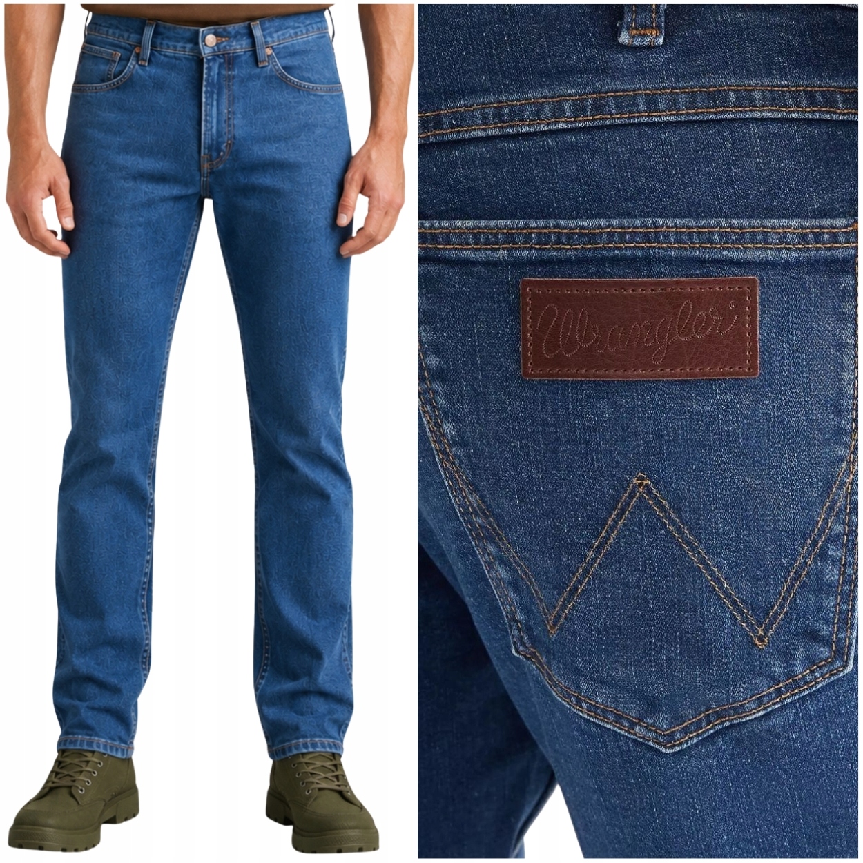 Wrangler Greensboro Blue bavlněné jednoduché pánské džínové kalhoty W42 L34