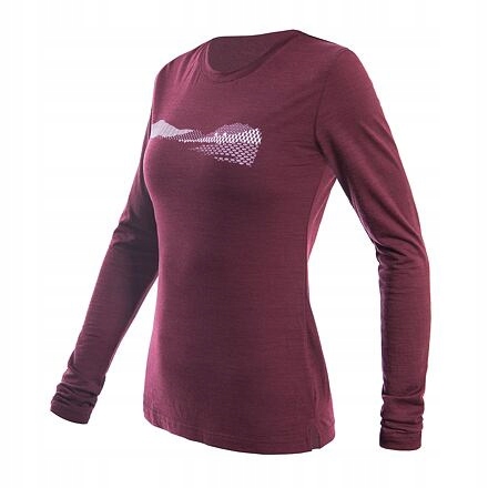 Sensor Merino Air Hills dámské triko dl.rukáv port red velikost XL