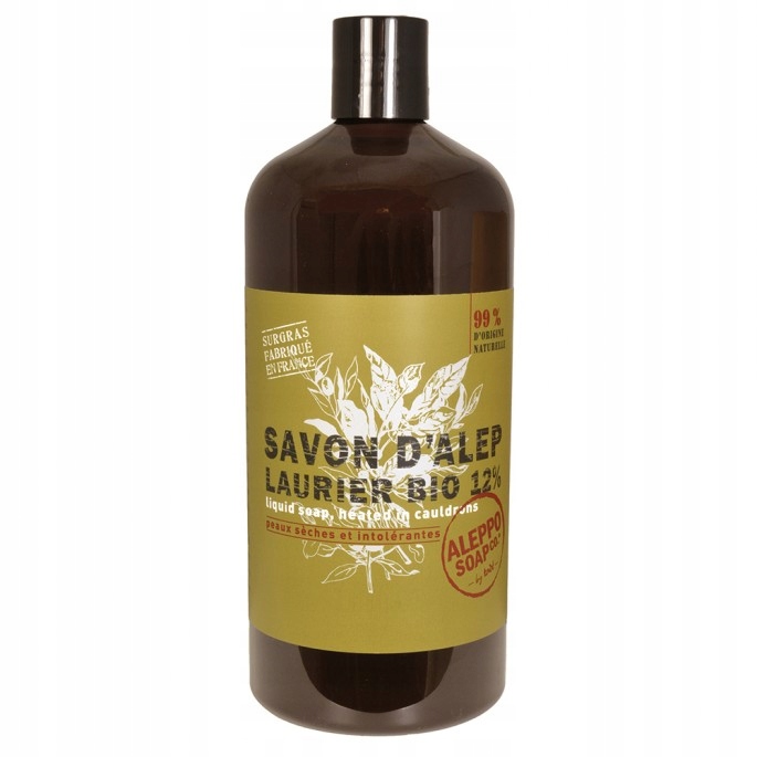 MYDŁO ALEPPO W PŁYNIE 12% BIO Oleju Laurowego SURGRAS 1000ml