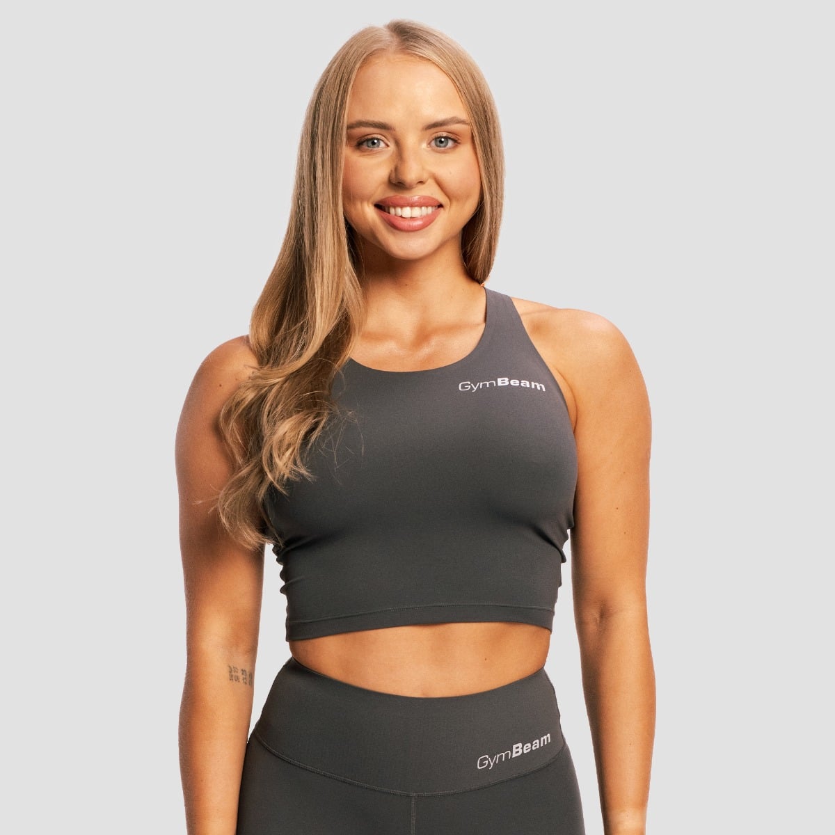 GymBeam Damski Top Sportowy Beat Charcoal Xs