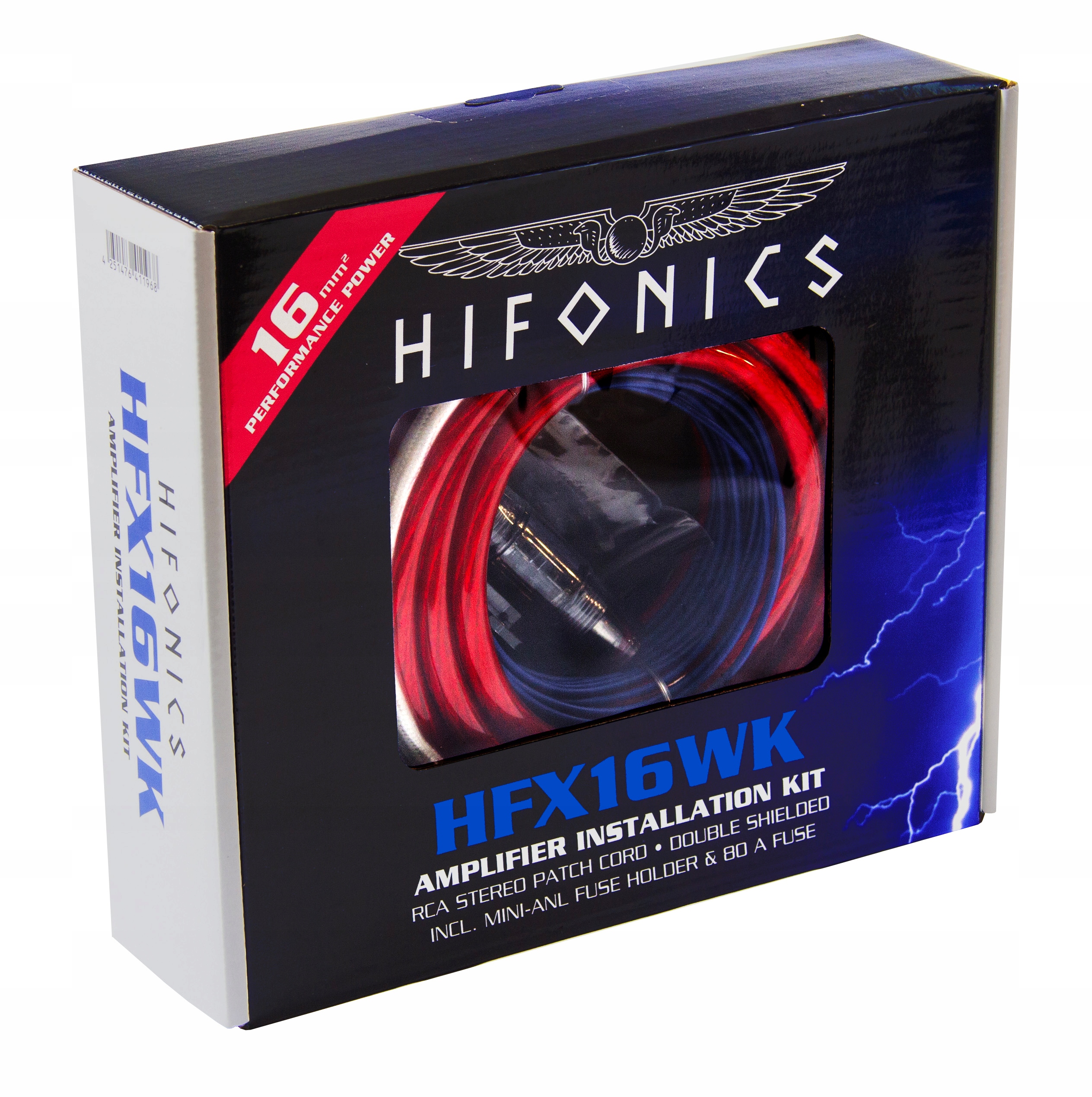 ZESTAW KABLI PRZEDOWÓD HIFONICS HFX16WK 16mm2 DO WZMACNIACZA SAMOCHODOWEGO