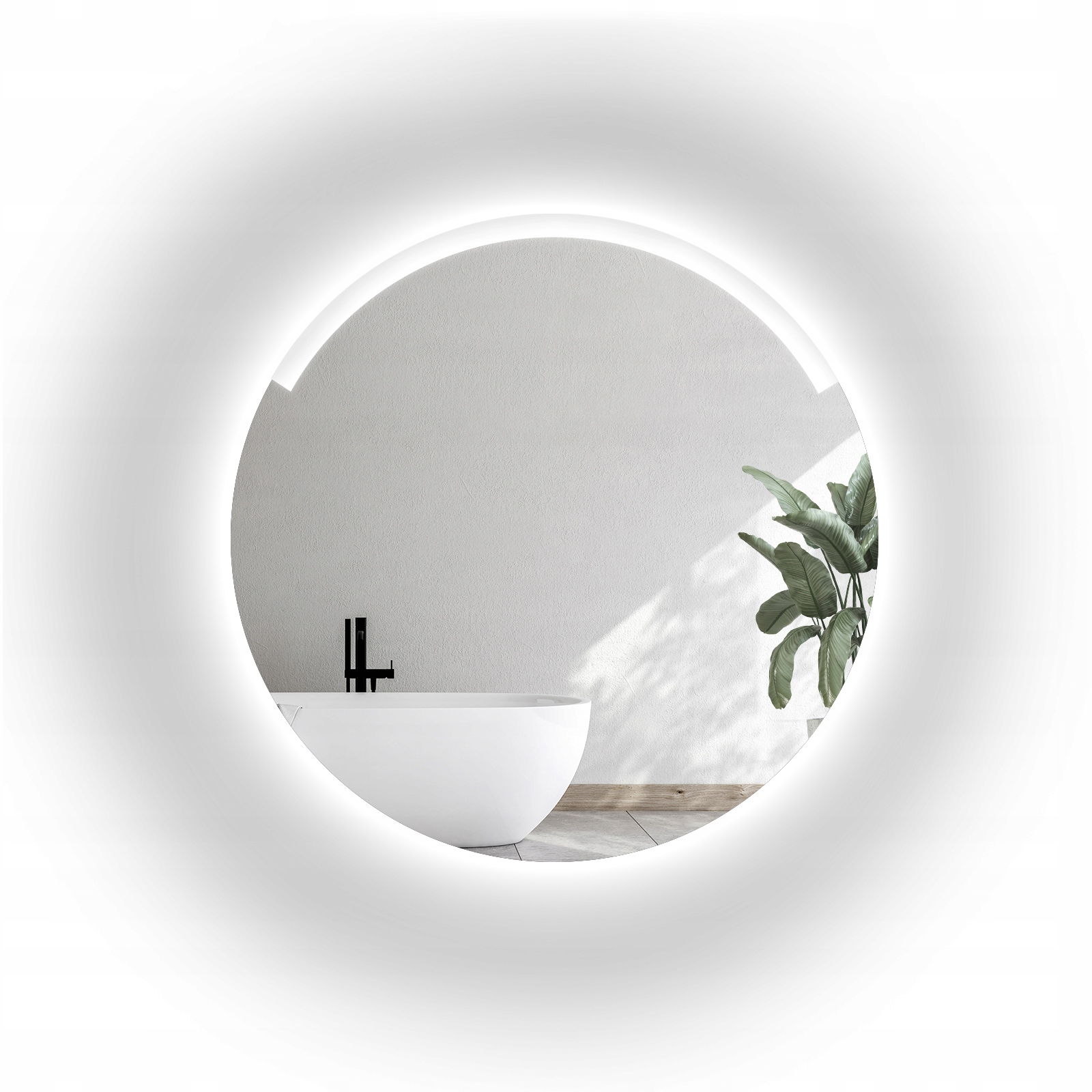 Zrcadlo kulaté pískované Elif II s Led podsvícením Fi 180 cm