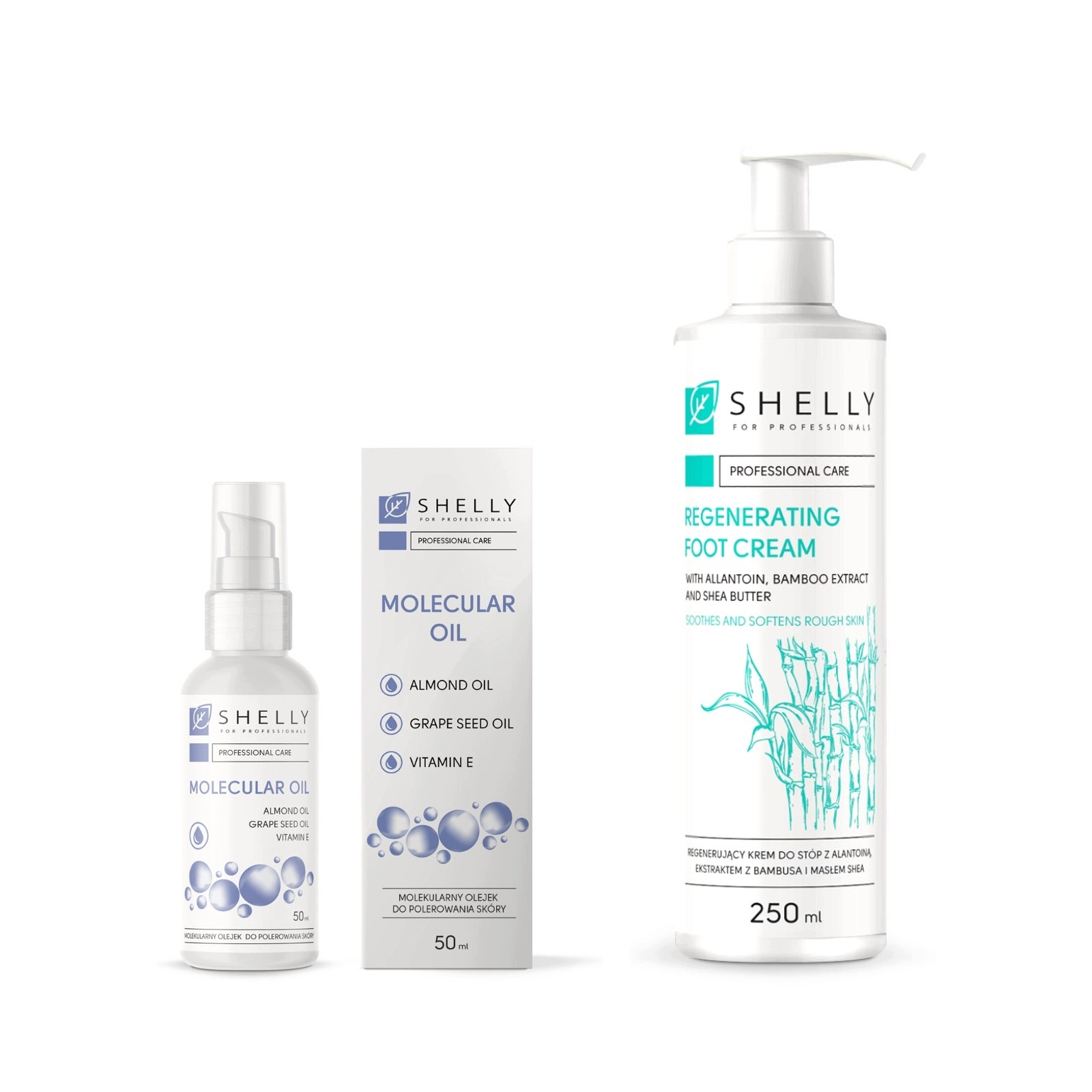 Sada na pedikúru Shelly, olej na leštění nohou 50 ml a krém 250 ml