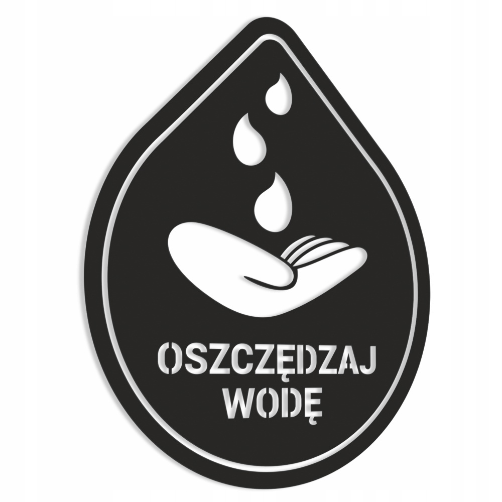 

Naklejka na Lustro Oszczędzaj Wodę, 10x12 czarna