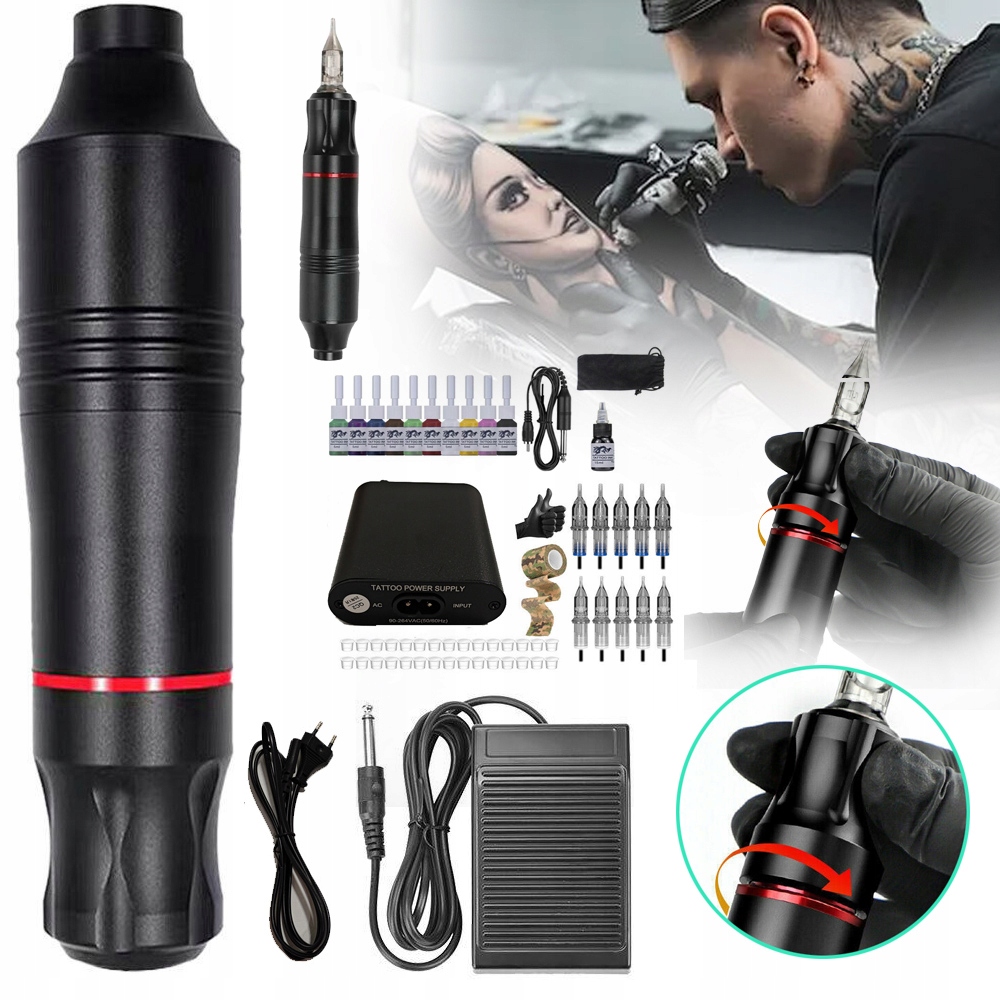 Profesionální Sada Na Tetování, Bezdrátová Sada Otočných Per