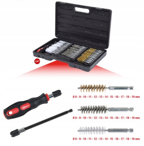 KST340 0010 ZESTAW SZCZOTEK DRUCIANYCH 38 CZESCI