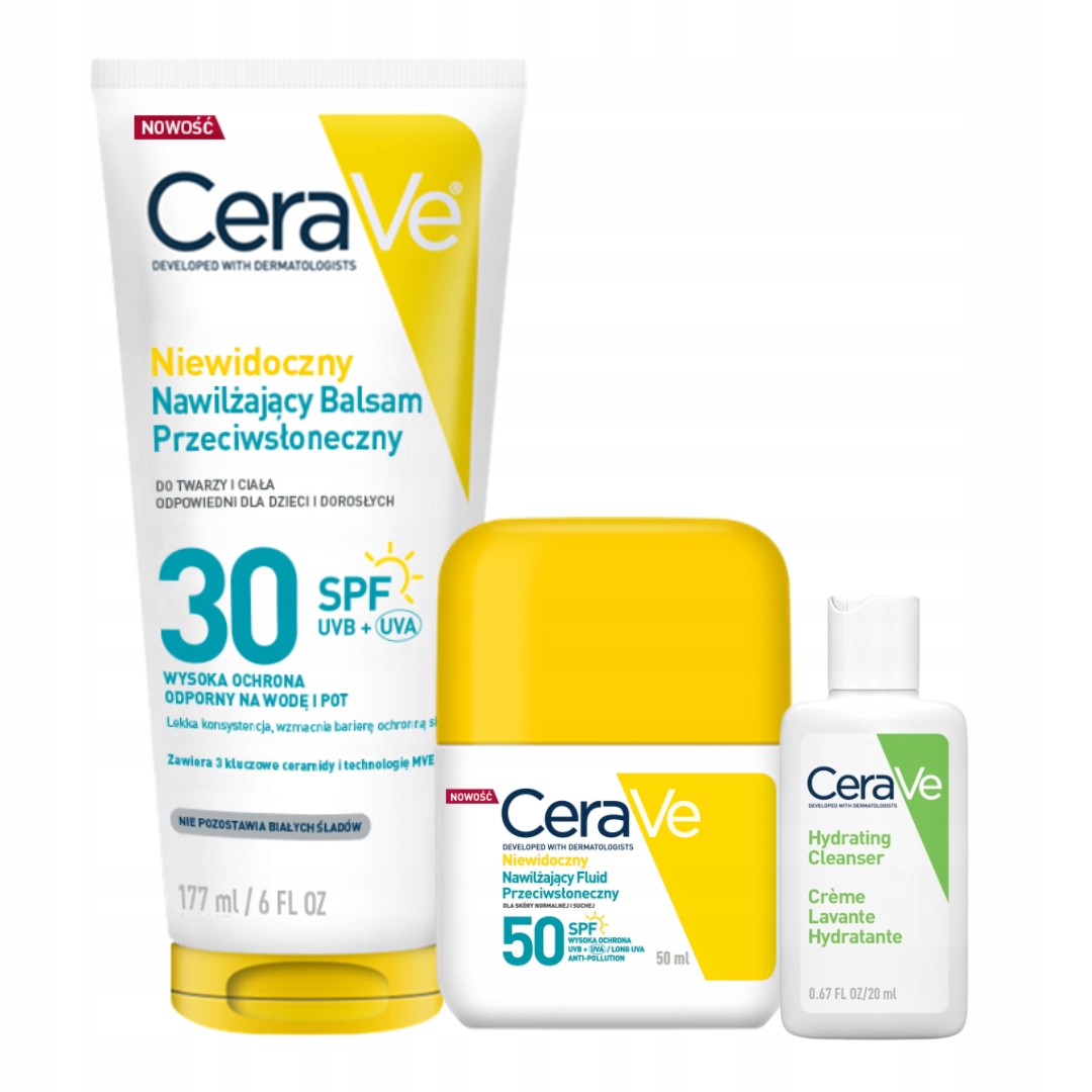 CeraVe Zestaw Balsam SPF30 177ml Fluid do Skóry Suchej SPF50+ 50ml