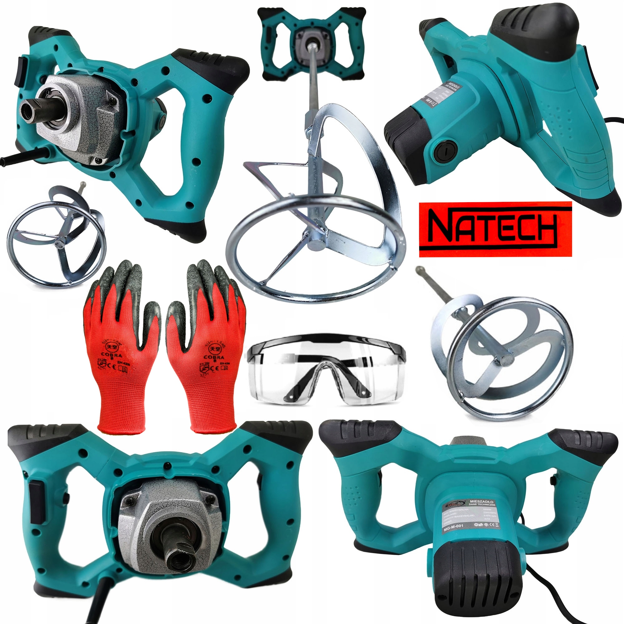 Silné Elektrické Míchadlo Na Malty Z Betonu Sádrových Barev Natech Silné