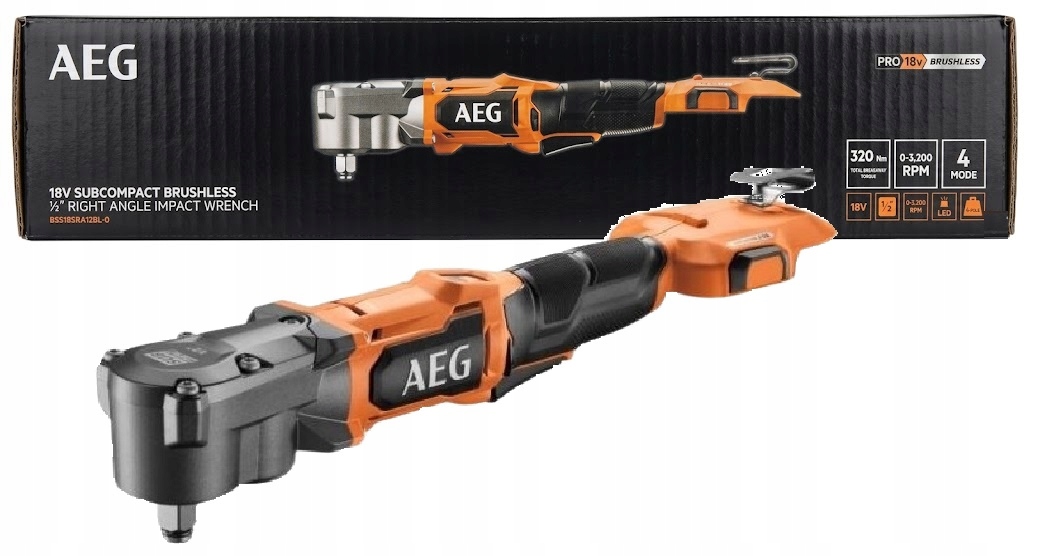 Aeg Klucz Akumulatorowy Udarowy Kątowy 18V 320Nm 1/2" 4-Tryby bezszczotkowy