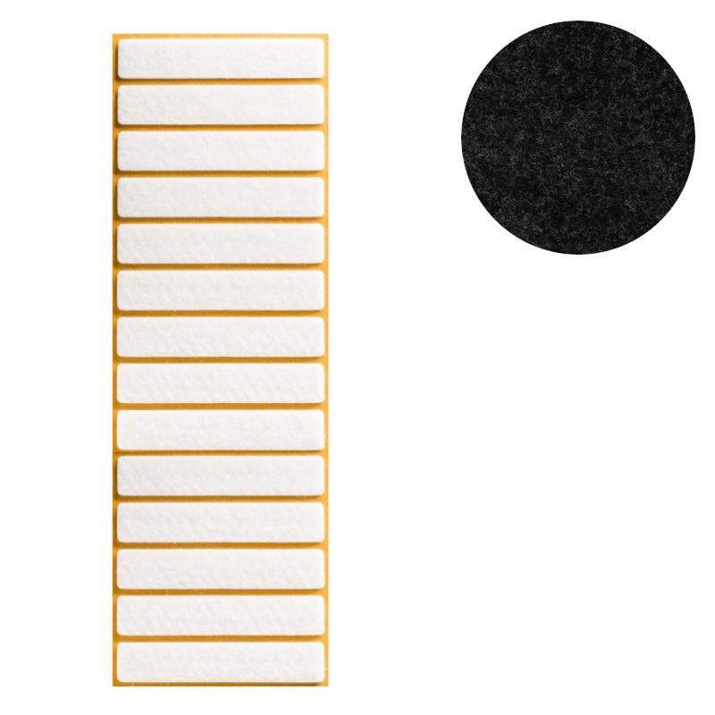 

Podkładka filcowa Czarna prostokąt 20x44mm 14szt.