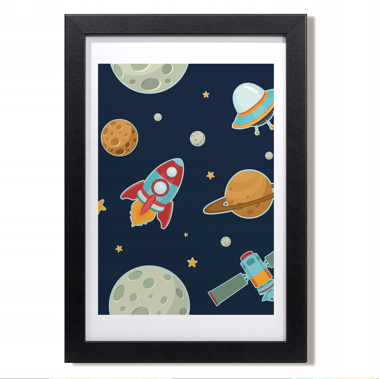 Nástěnný obraz v rámu Rakety planety noc 20x30