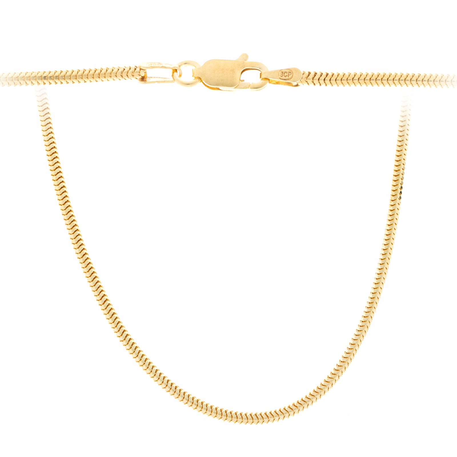 Stříbrný pozlacený 925 řetízek s lankem