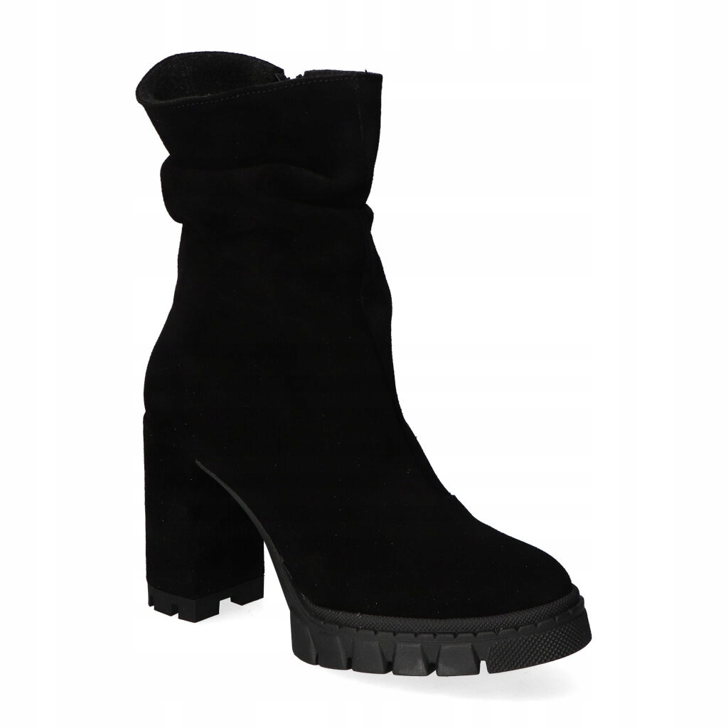 Černé semišové kotníkové Kotníkové Boty Tuomo 1649/1234, velikost 39