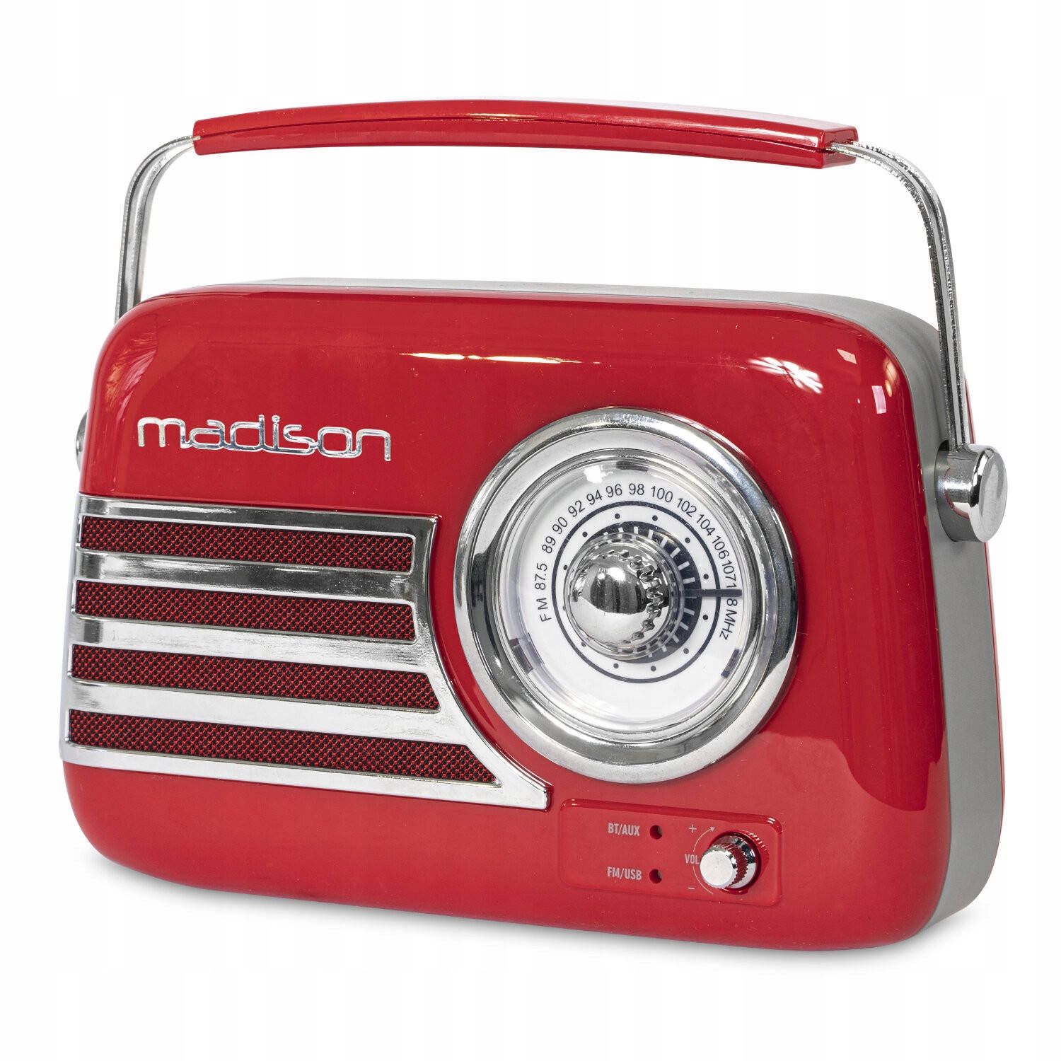 Radio Vintage FM akumulatorowe z Bluetooth USB Marka Madison