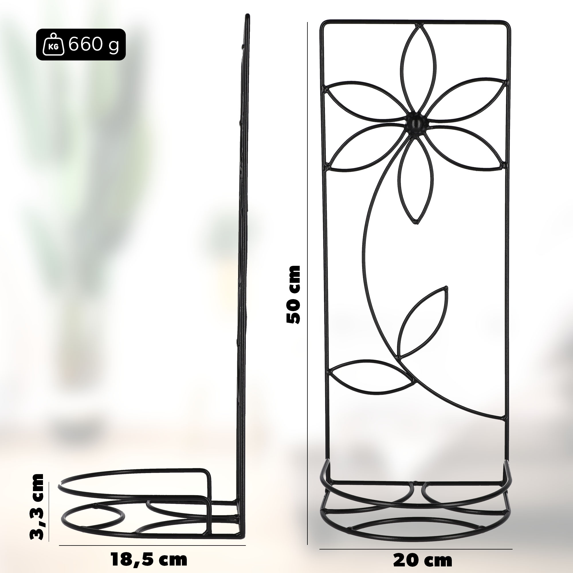 KWIETNIK STOJAK NA DONICZKĘ METALOWY WISZĄCY 50cm Marka Kadax