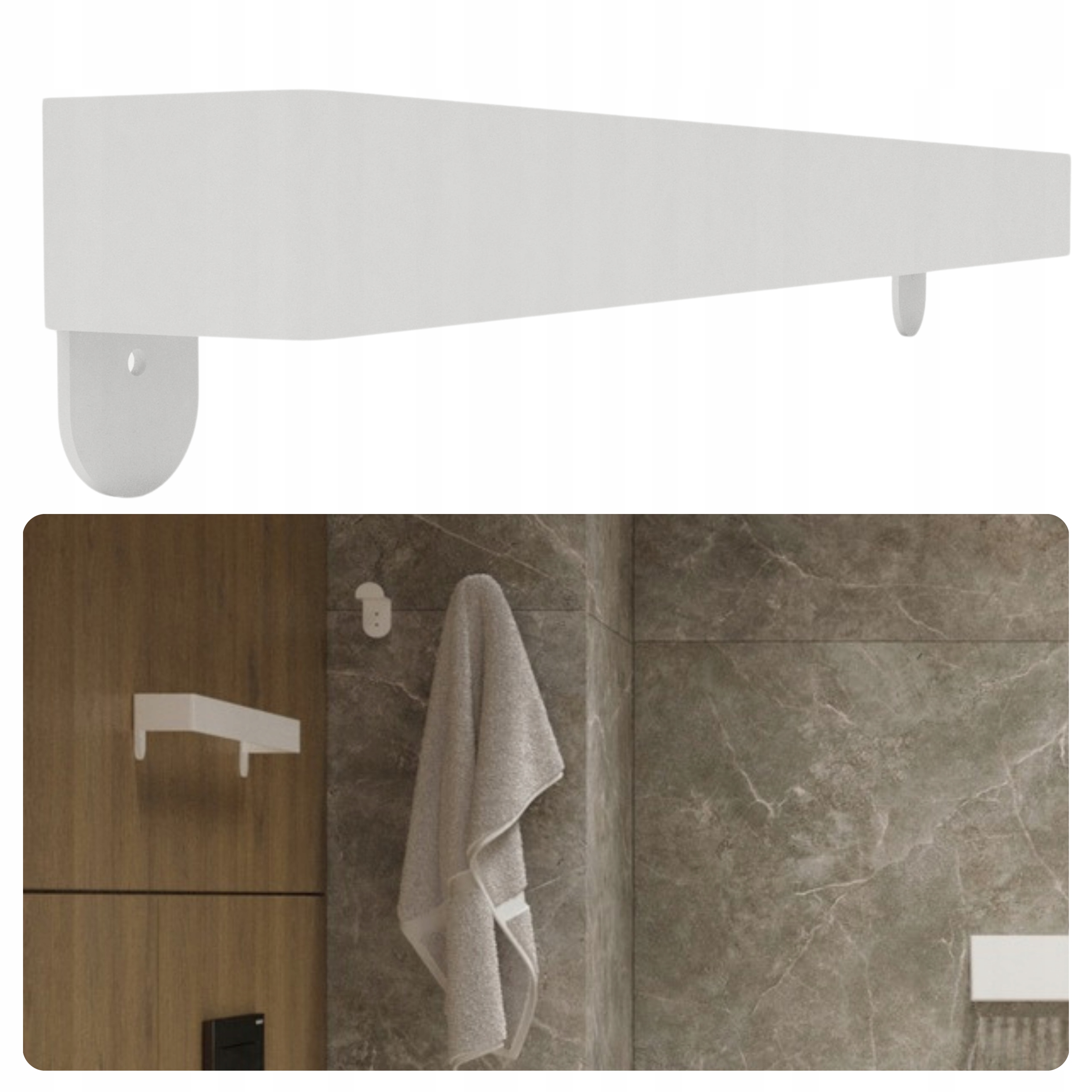 Věšák Na Ručník Grace Bílý Nástěnný Metal Loft 50 cm Minimal