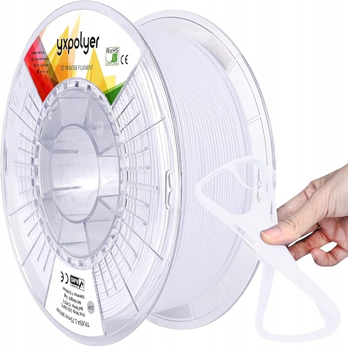 Filament Tpu 1.75mm Yxpolyer 1kg Biały Guma 95A