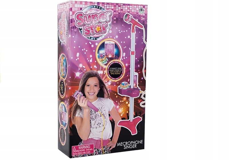 MIKROFON ZE STATYWEM PODKŁADKĄ POD MP3 I PROJEKTOREM KULA LED GŁOŚNIK Marka Pozostałe