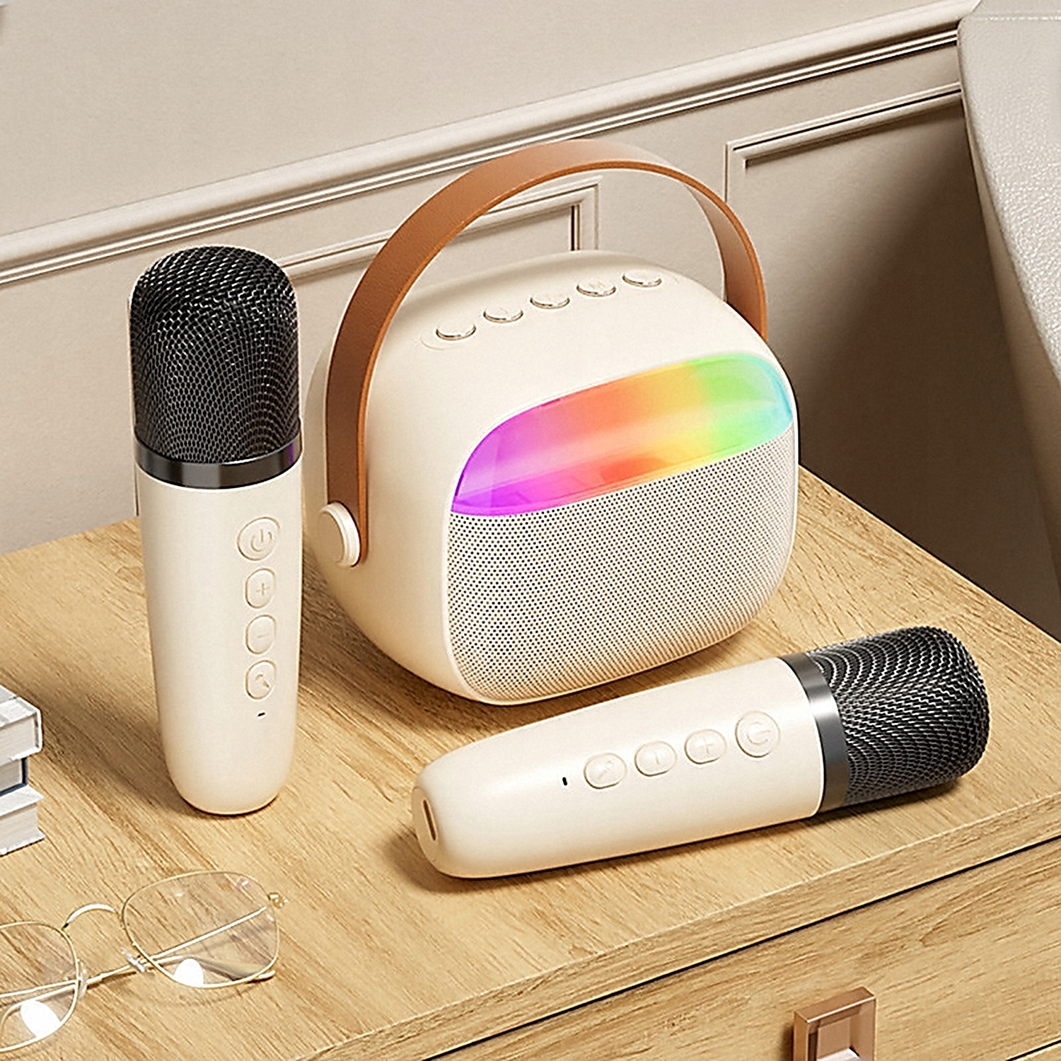 ZESTAW KARAOKE DLA DZIECI GŁOŚNIK BLUETOOTH I MIKROFONY Z MOTYWEM