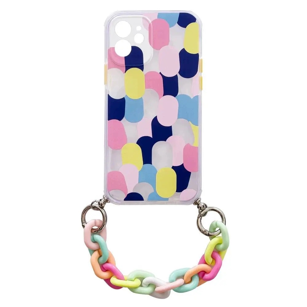 Color Chain Case żelowe elastyczne etui z łańcuchem łańcuszkiem do 5G