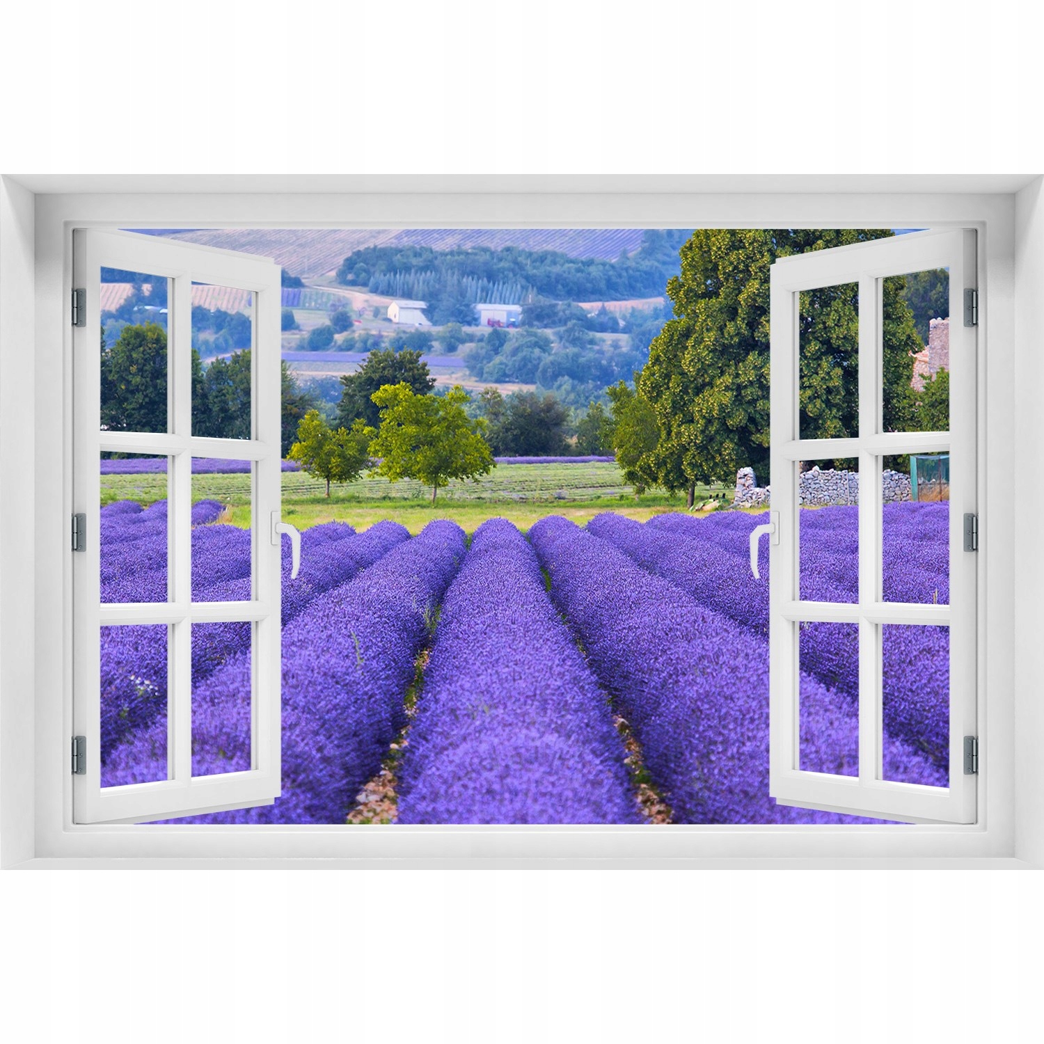 

Naklejka Fototapeta Okno widok Pole lawendy 90x60