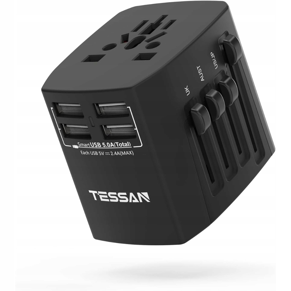 Tessan Univerzální cestovní adaptér Worldwide se 4 porty Usb