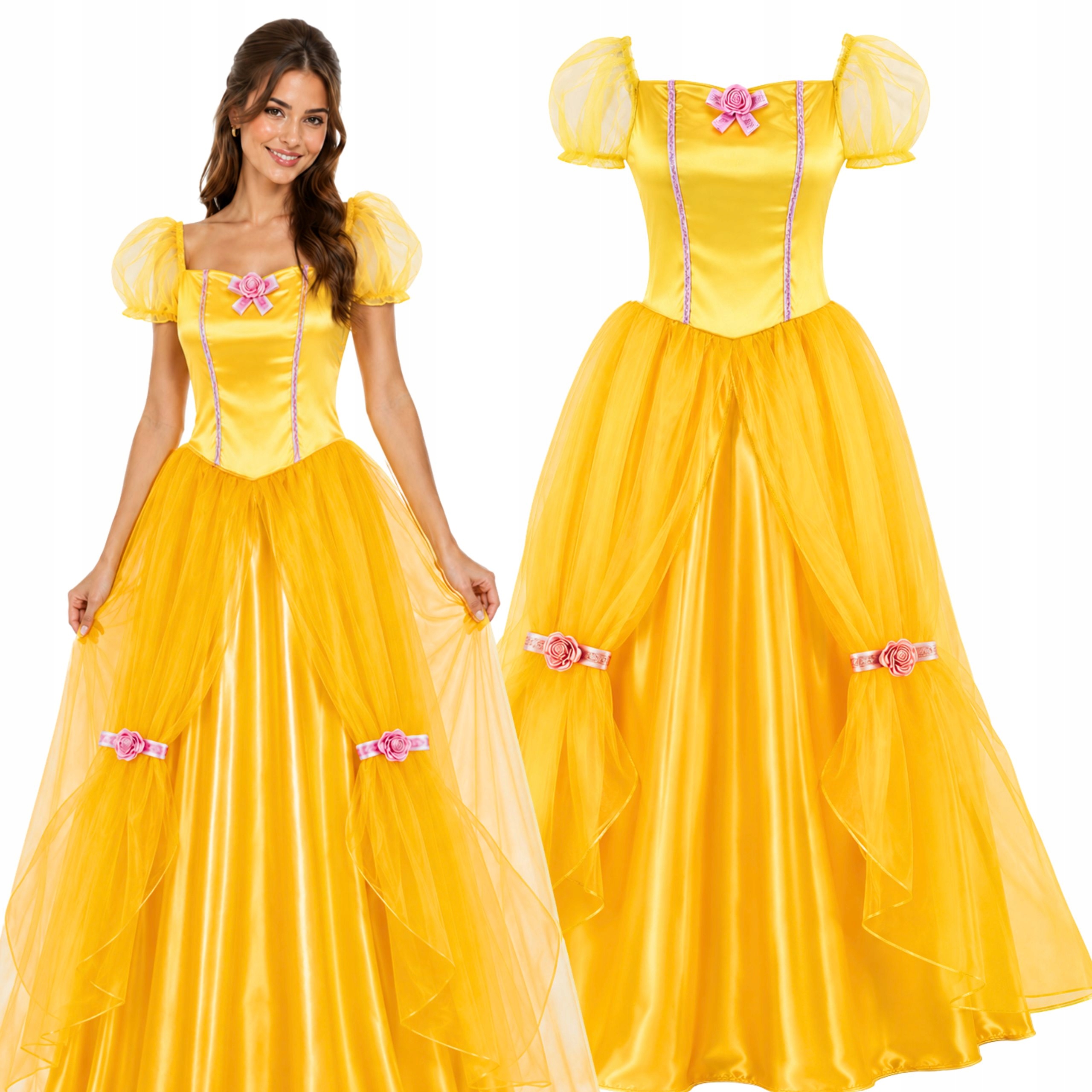 Kostým Šaty Bella Převlek Princezny Cosplay Pro Dospělé S M