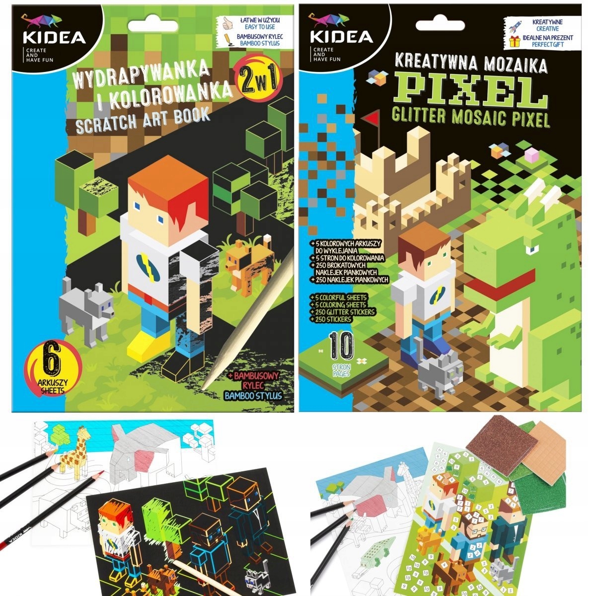 

Kreatywna Mozaika A5 +Wydrapywanka 2w1 Pixel Kidea