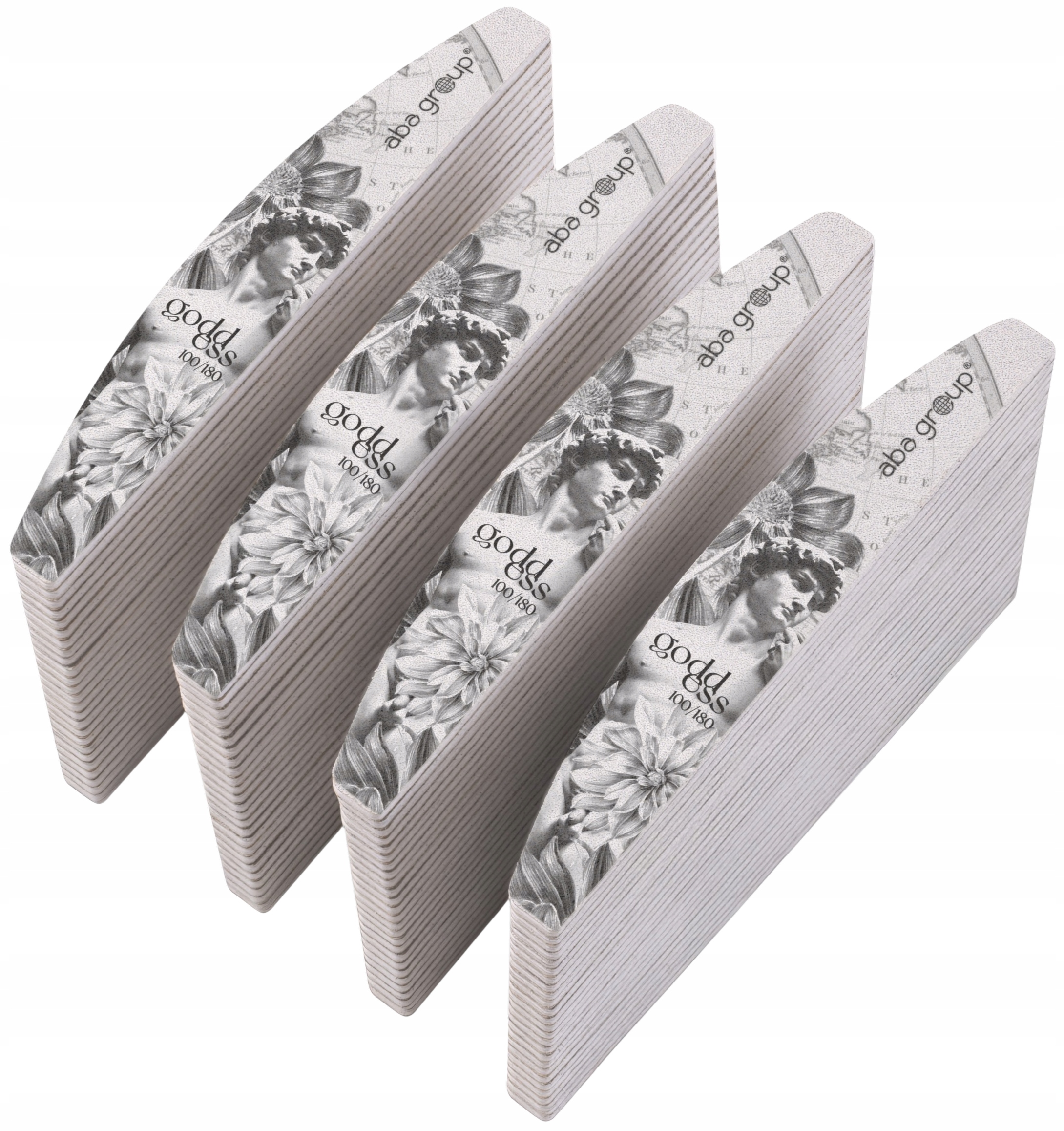 100 x Aba Group pilník na nehty Small Line Standard Půlměsíc 100/180