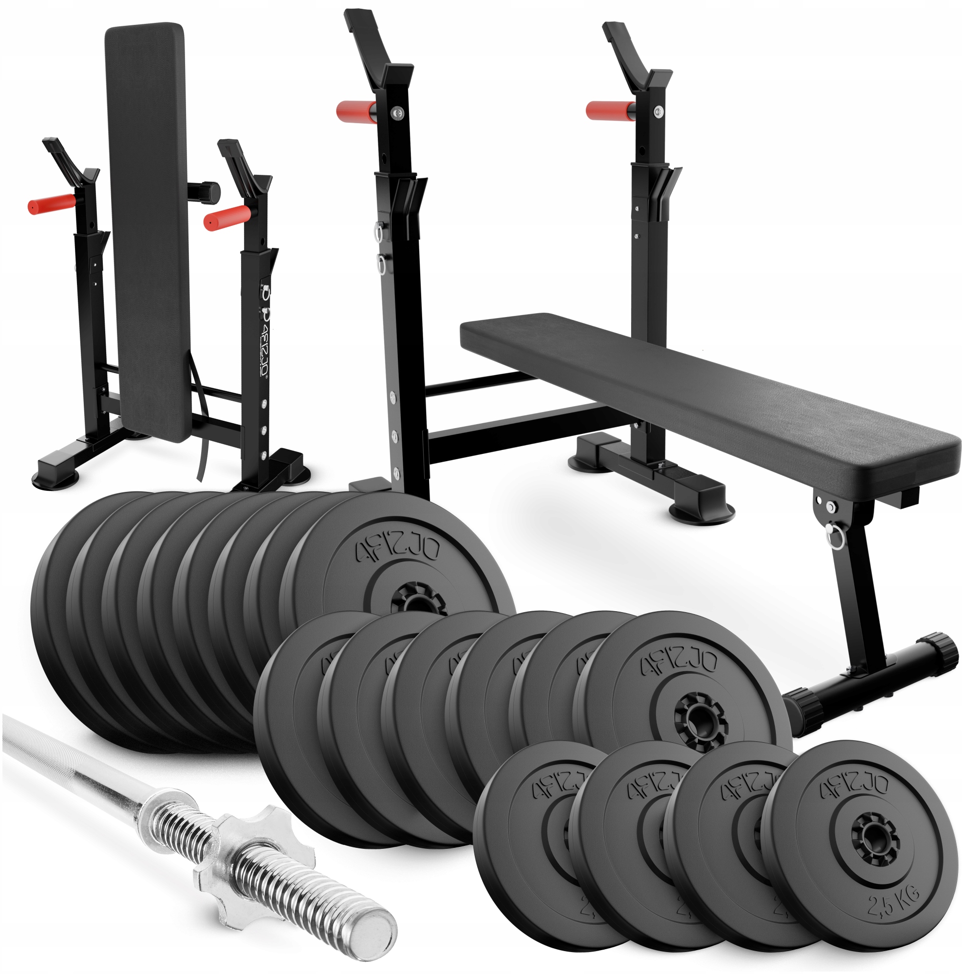 Kulturistická sada Trénink Silová lavice Osa Závaží Bitumenové 120 kg