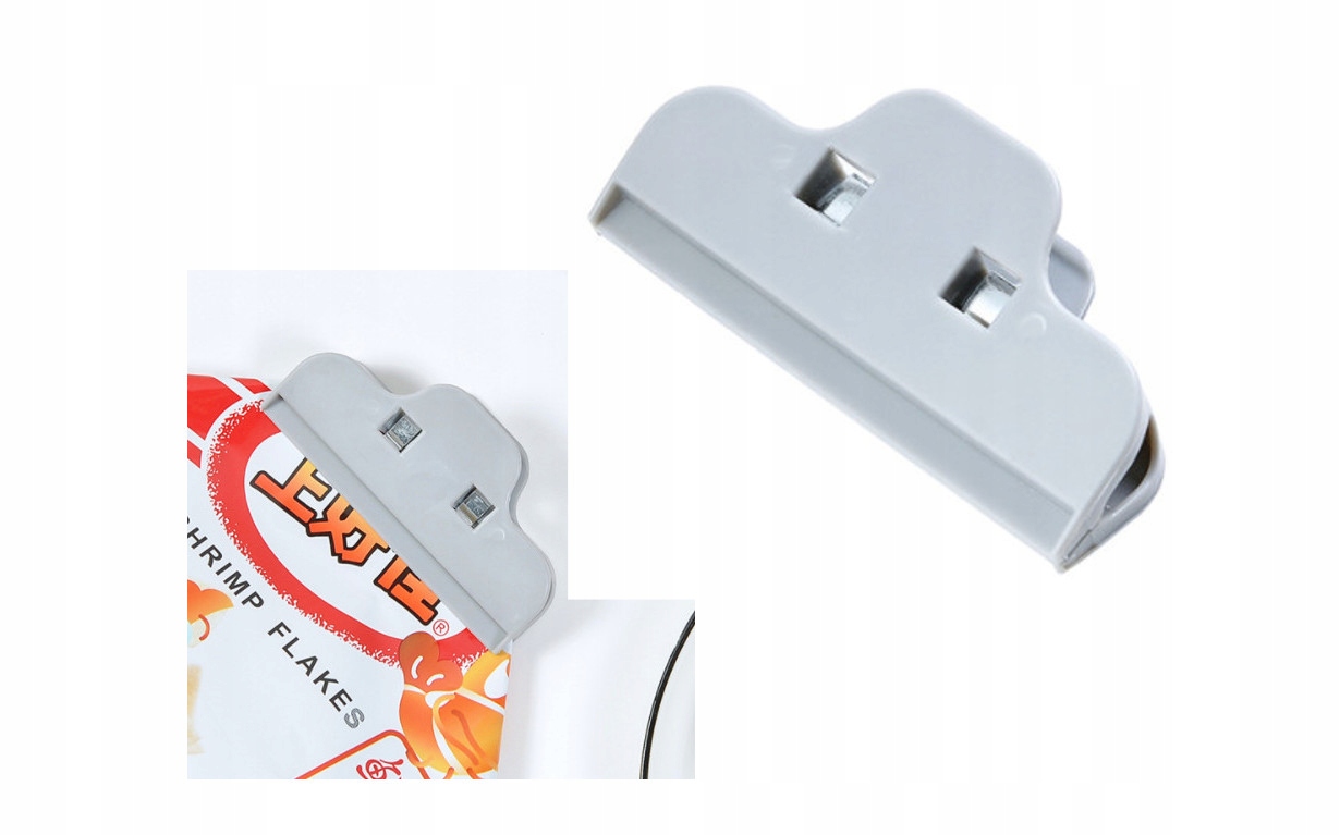 

Klips do woreczków do przechowywania 10x5 cm szary