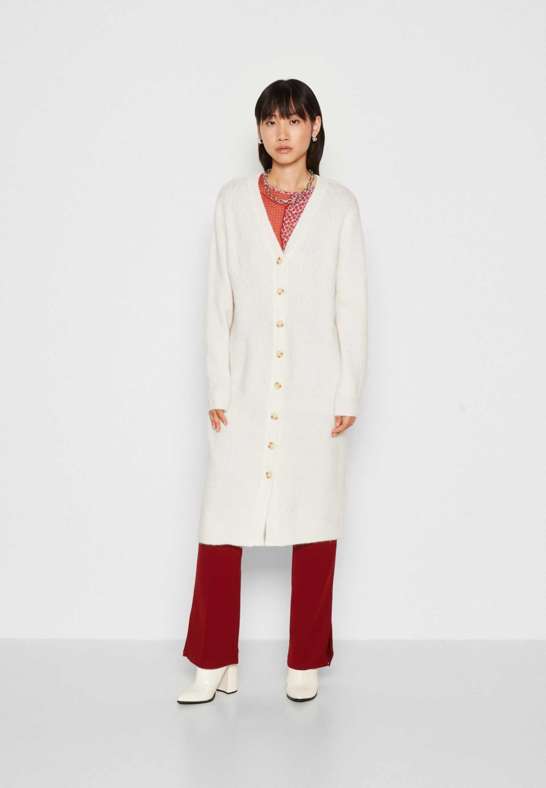 Kardiganový svetr na knoflíky delší Yas S