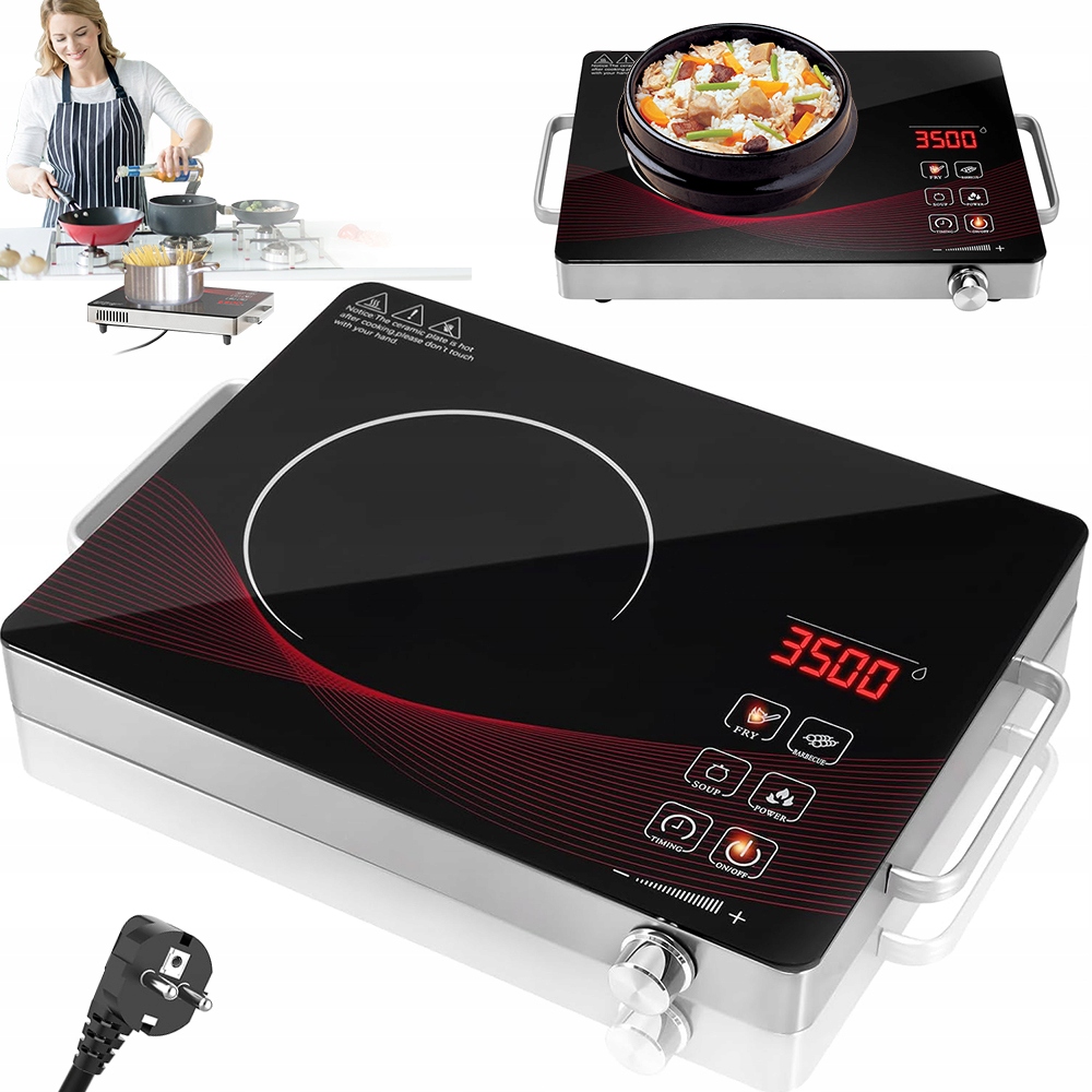 Płyta Indukcyjna Kuchenka Jakość Premium! Max Pole Grzewcze Xxl 4 Tryby