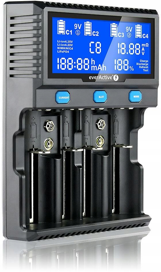 Nabíječka pro válcové akumulátory Li-ion a Ni-MH