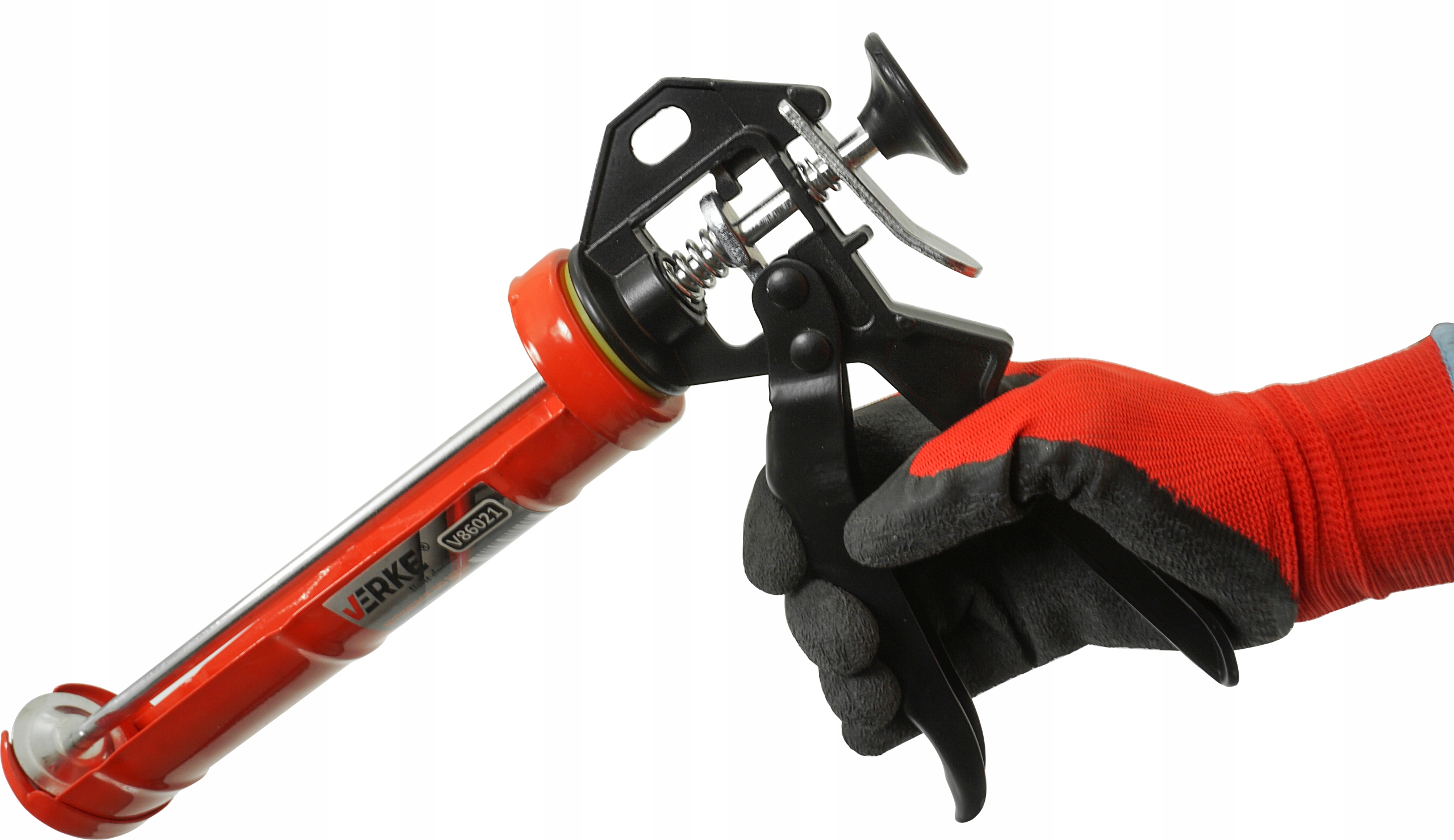 WZMACNIANY WYCISKACZ PISTOLET MAS SILIKONU AKRYLU KLEJU SMARU USZCZELNIACZY Marka Deget