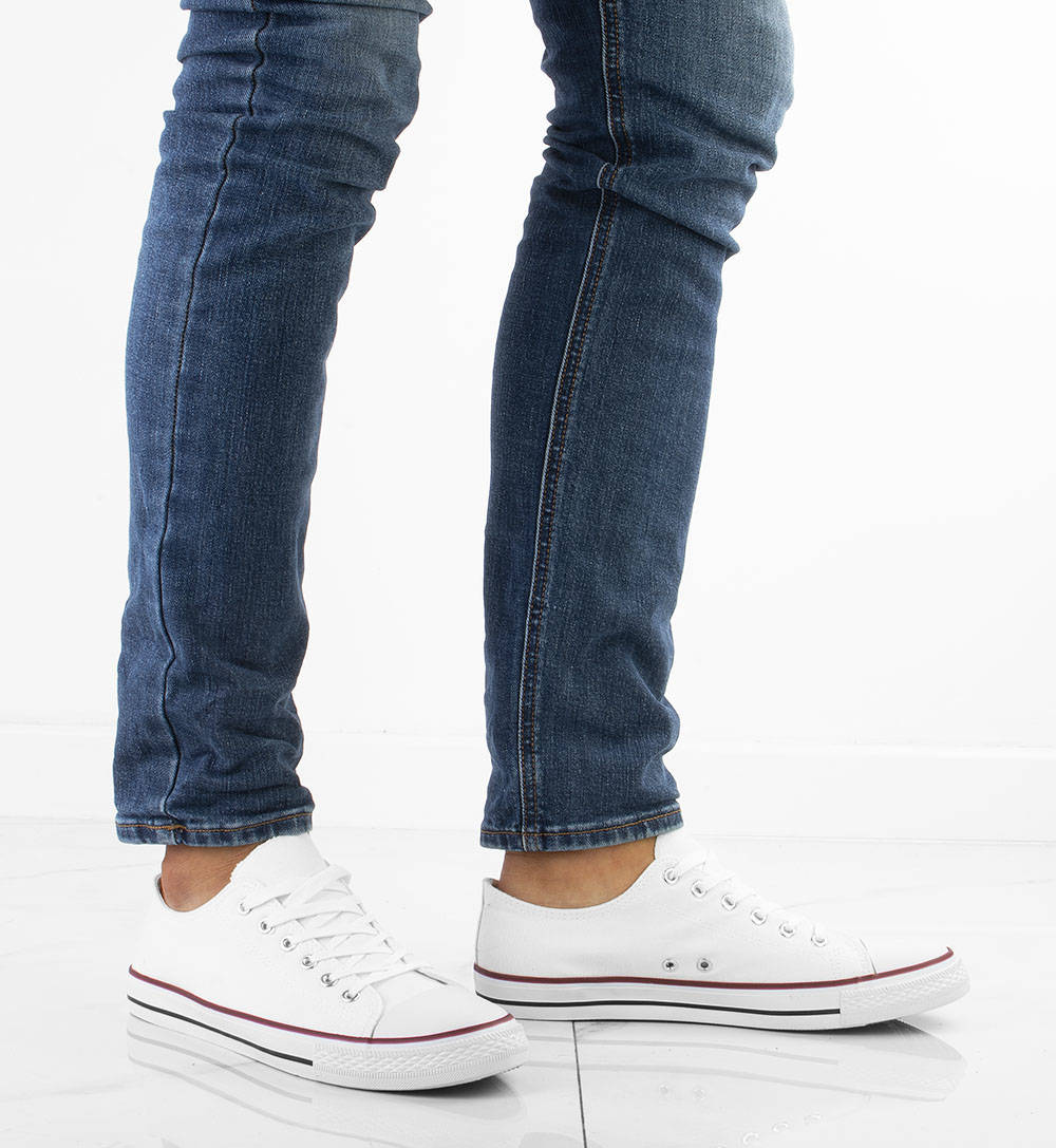 9 MĘSKIE NISKIE BIAŁE TRAMPKI TENISÓWKI 43 Wzór dominujący bez wzoru