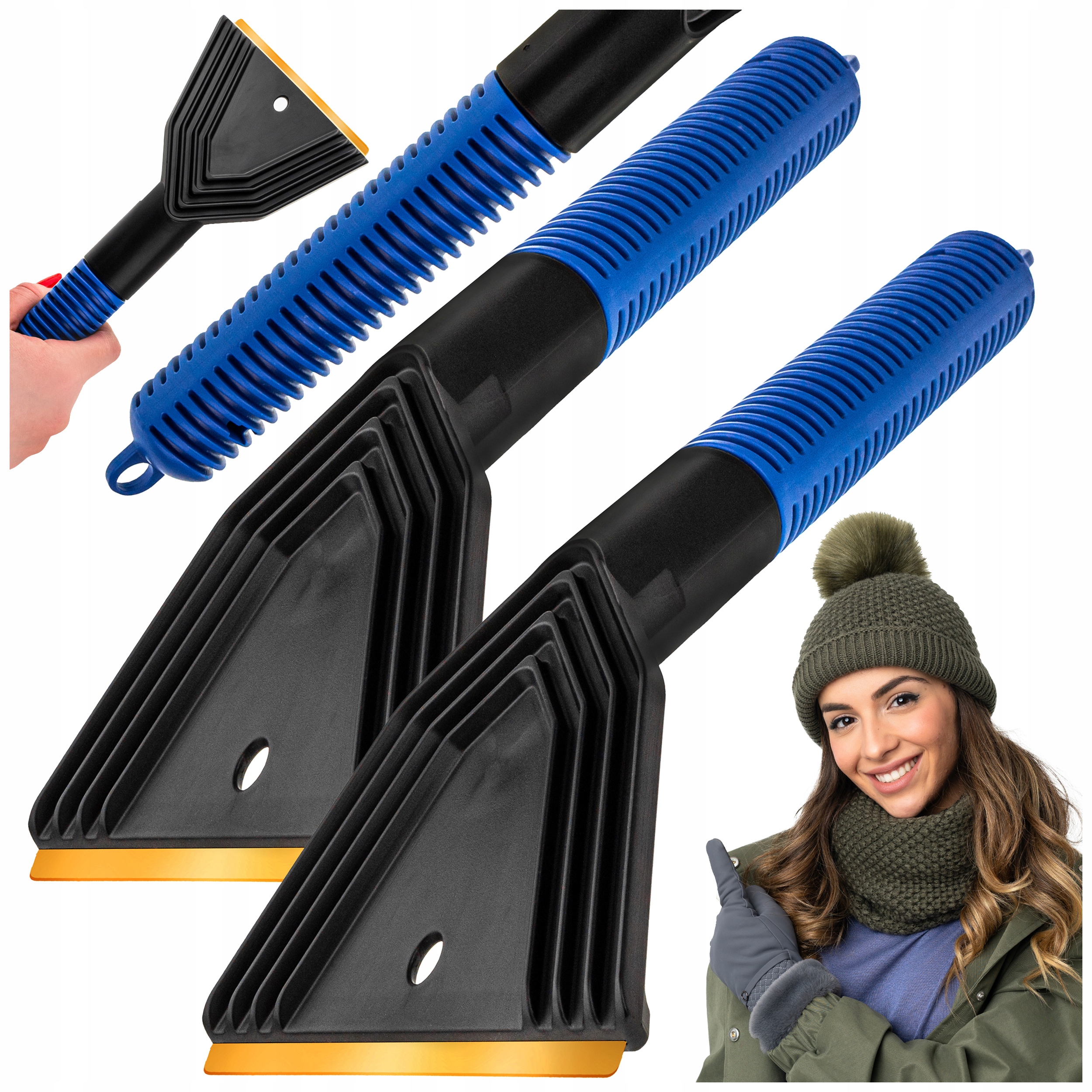 SKROBACZKA do szyb MOSIĘŻNA SKROBAK DŁUGA antypoślizgowa RĄCZKA 32cm ZESTAW