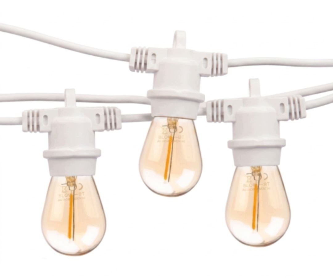 Zahradní světelná girlanda 40 m 80 žárovek 0,5 W amber Led bílá
