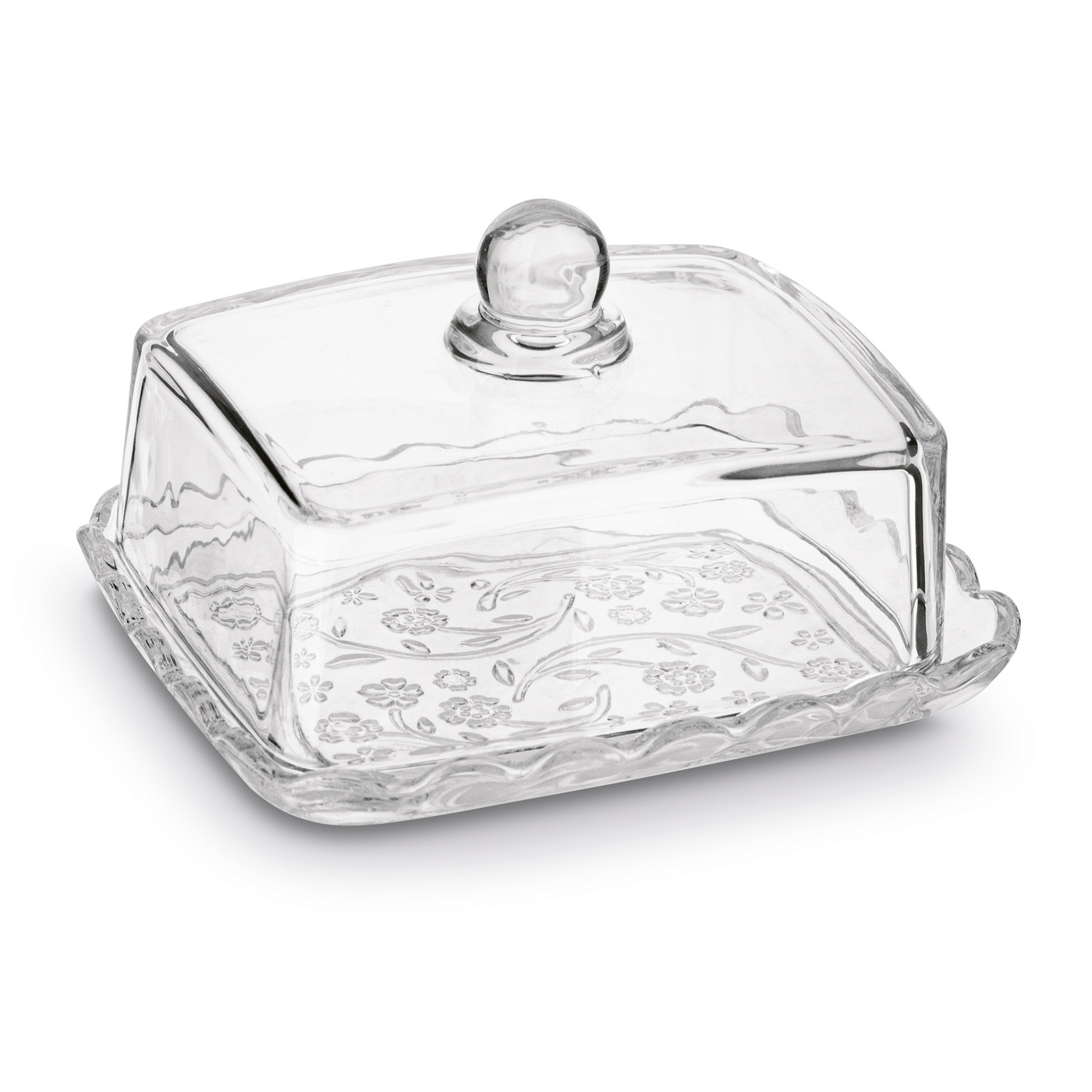 MASELNICZKA Szklana ZASTAWA POJEMNIK na MASŁO Tadar Sally