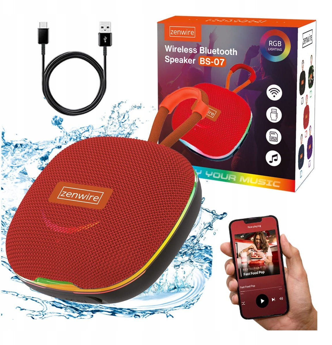 Mini Bluetooth Przenośny Boombox Bezprzewodowy z Radio Fm MP3 13W Zenwire